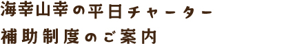 海幸山幸の平日チャーター補助制度のご案内